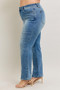 Judy Blue Full Size High Waist Vintage Wash Front Seam & Slit Straight Plus Size