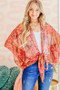 And The Why Front Tie Knot Oversized Print Top