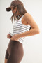 MONO B Striped Seamless Ribbed Tank