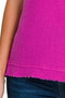 Zenana Double Gauze Raw Edge V-Neck Tank