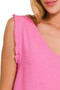 Zenana Double Gauze Raw Edge V-Neck Tank