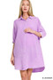 Zenana Washed Double Gauze Button Down Shirt Dress