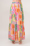 And The Why Asymmetric Geo Printed Tiered Maxi Skirt