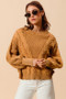 SO ME Mineral Washed Loose Fit Textured Cable Sweater
