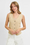 RISEN Full Size V Neck Button Down Vest Plus Size