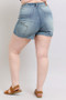 Judy Blue Full Size High Waist Star Seam Detail Denim Shorts Plus Size