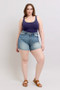Judy Blue Full Size High Waist Star Seam Detail Denim Shorts Plus Size