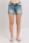 Judy Blue Full Size V-Front Vintage Wash Shorts Plus Size