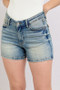 Judy Blue Full Size V-Front Vintage Wash Shorts Plus Size