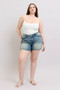 Judy Blue Full Size V-Front Vintage Wash Shorts Plus Size