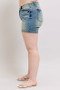 Judy Blue Full Size V-Front Vintage Wash Shorts Plus Size