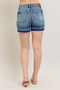 Judy Blue Full Size Mr Tummy Control Vintage Wash Release Hem Shorts Plus Size
