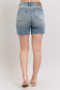 Judy Blue Full Size High Waist Vintage Wash Side Slit Denim Shorts Plus Size