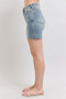 Judy Blue Full Size High Waist Vintage Wash Side Slit Denim Shorts Plus Size