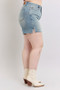 Judy Blue Full Size High Waist Vintage Wash Side Slit Denim Shorts Plus Size