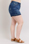 Judy Blue Plus Size HW Tummy Control Destroy Release Hem Denim Shorts