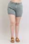 Judy Blue Full Size Hw Garment Dyed & Back Pkt Embroidery Shorts Plus Size