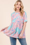 BOMBOM Floral Babydoll Tunic Top