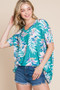 BOMBOM Loose Fit Vintage Floral Tunic Top