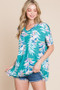 BOMBOM Loose Fit Vintage Floral Tunic Top