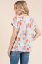 BOMBOM Floral Round Neck RIbbed T-Shirt