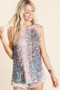 BiBi Snakeskin Print Low Gauge Hacci Knit Halter