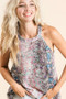 BiBi Snakeskin Print Low Gauge Hacci Knit Halter