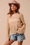 SO ME Geometric Pattern Open Knit Lightweight Sweater