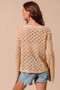 SO ME Geometric Pattern Open Knit Lightweight Sweater