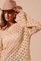 SO ME Geometric Pattern Open Knit Lightweight Sweater