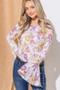And The Why Floral Printed Bell Sleeve Casual Top