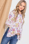 And The Why Floral Printed Bell Sleeve Casual Top