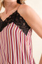 And The Why Stripe Print with Lace Cami