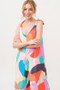 And The Why Tied Shoulder Straps Wide-Leg Geo Print Jumpsuit