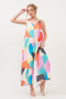 And The Why Tied Shoulder Straps Wide-Leg Geo Print Jumpsuit