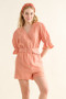 And The Why Flounce Sleeves Romper with Belt
