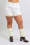 Judy Blue Full Size High Waist Shearling Cuff Denim Shorts Plus Size