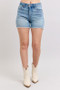 Judy Blue Full Size High Waist Western Embroidery Detail Cut Off Denim Shorts Plus Size