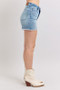 Judy Blue Full Size High Waist Western Embroidery Detail Cut Off Denim Shorts Plus Size