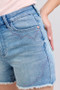 Judy Blue Full Size High Waist Western Embroidery Detail Cut Off Denim Shorts Plus Size
