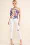 And The Why Allover Floral Print Smocked One Shoulder Blouse