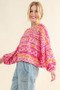 And The Why Cozy Textured Printed Casual Top