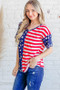 And The Why American Flag Short Sleeve Top