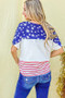 And The Why American Flag Print Tie Knot Front Casual Top