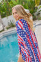 And The Why American Flag Print Dolman Sleeve Kimono Cardigan