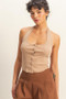 HYFVE Halter Neck Buttoned Washed Top