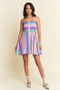 Davi & Dani Multi Color Ombre Printed Bodice Button Up Dress
