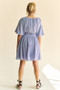 Davi & Dani Back Button Puff Sleeve Mini Dress