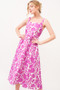 And The Why Square Neck Belted Floral Printed Midi Dress