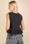 VERY J Side Tie Detail Ruffled Sleeveless Top